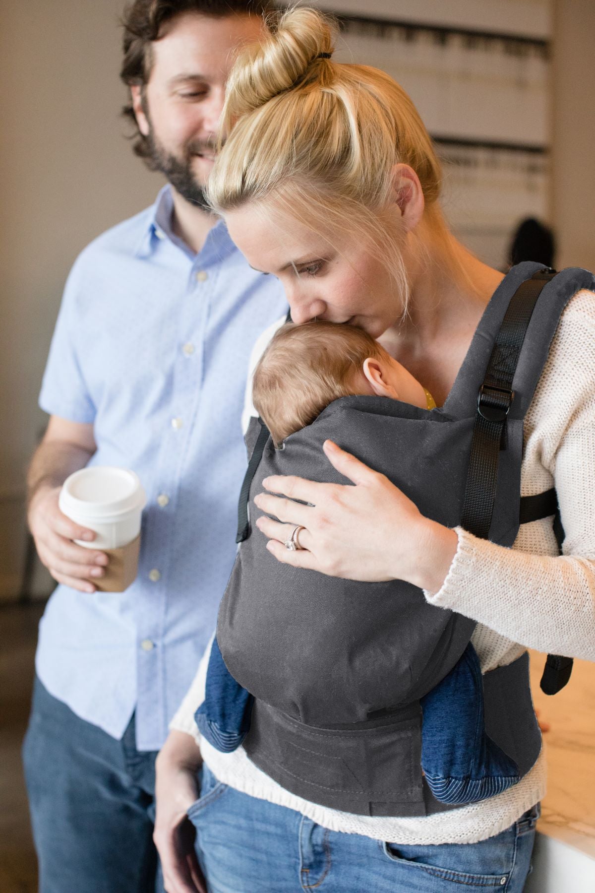 Graphite - Cotton Free-to-Grow Baby Carrier