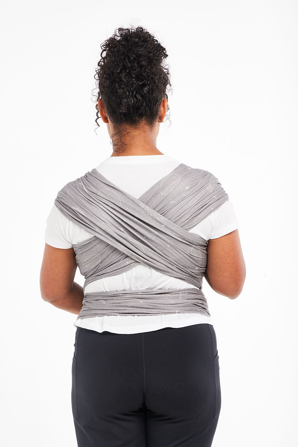 Tula Stretchy Wrap worn by a mum photographed from the back