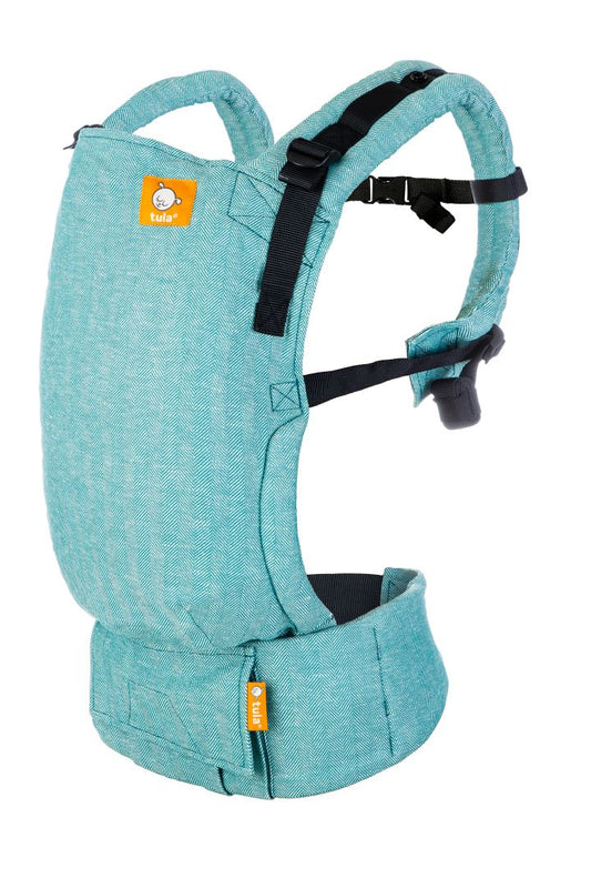 Newborn Baby Carrier from Birth in turquoise linen