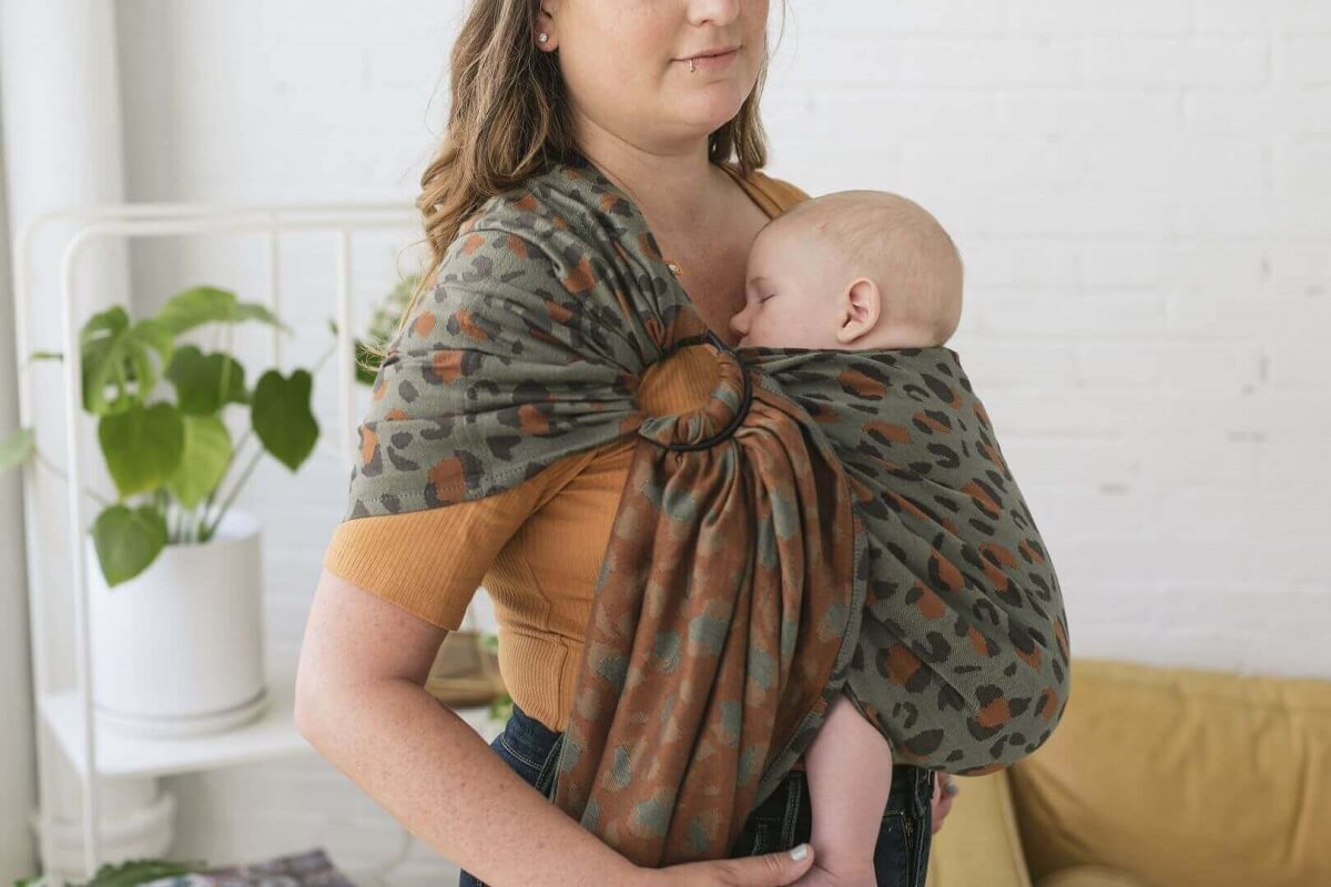 Pink Grey Baby Sling and Ring Sling 100% Cotton Muslin baby Carrier Su –  mebien