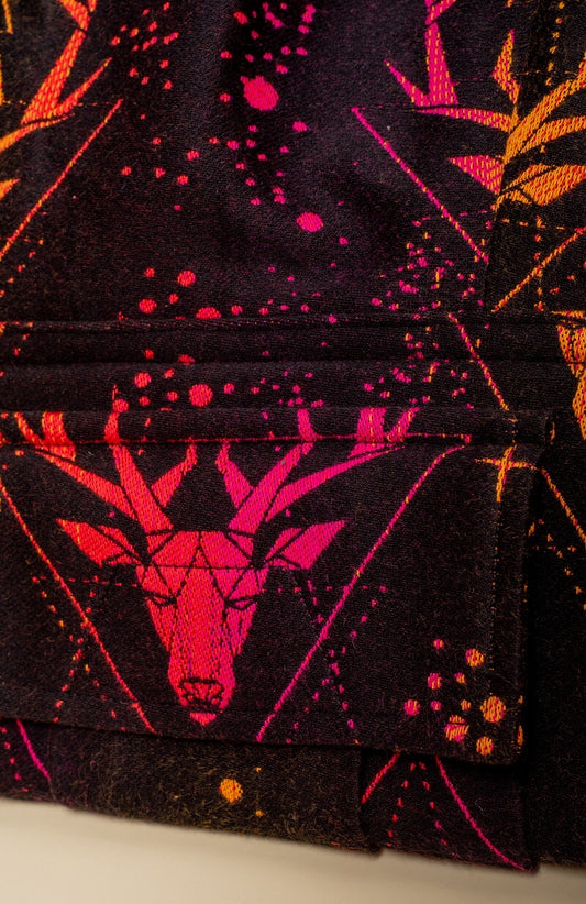 A closeup of the Signature Geo Deer Sunrise pattern.