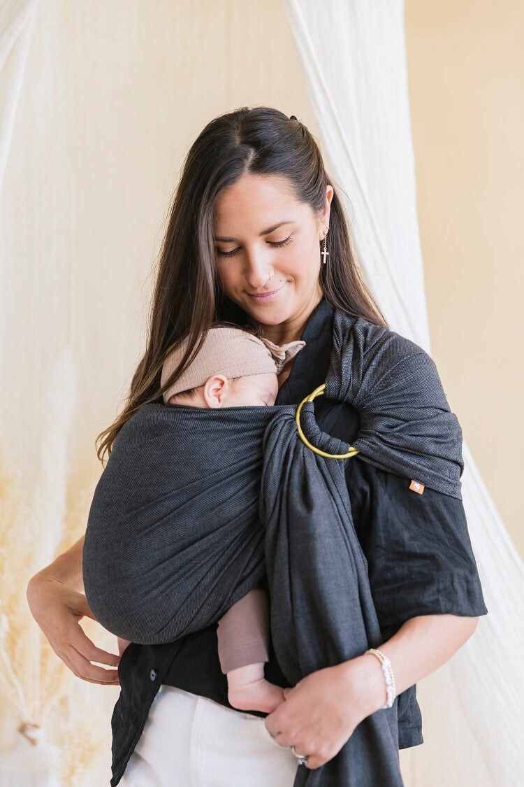 Simple Black Handgewebter Ring Sling